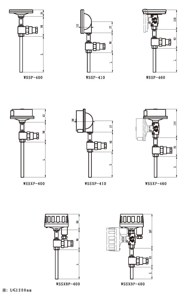 WSSX工业双金属温度计（一体化型无固定装置）_http://www.yihaojishi.com_双金属温度计_第3张